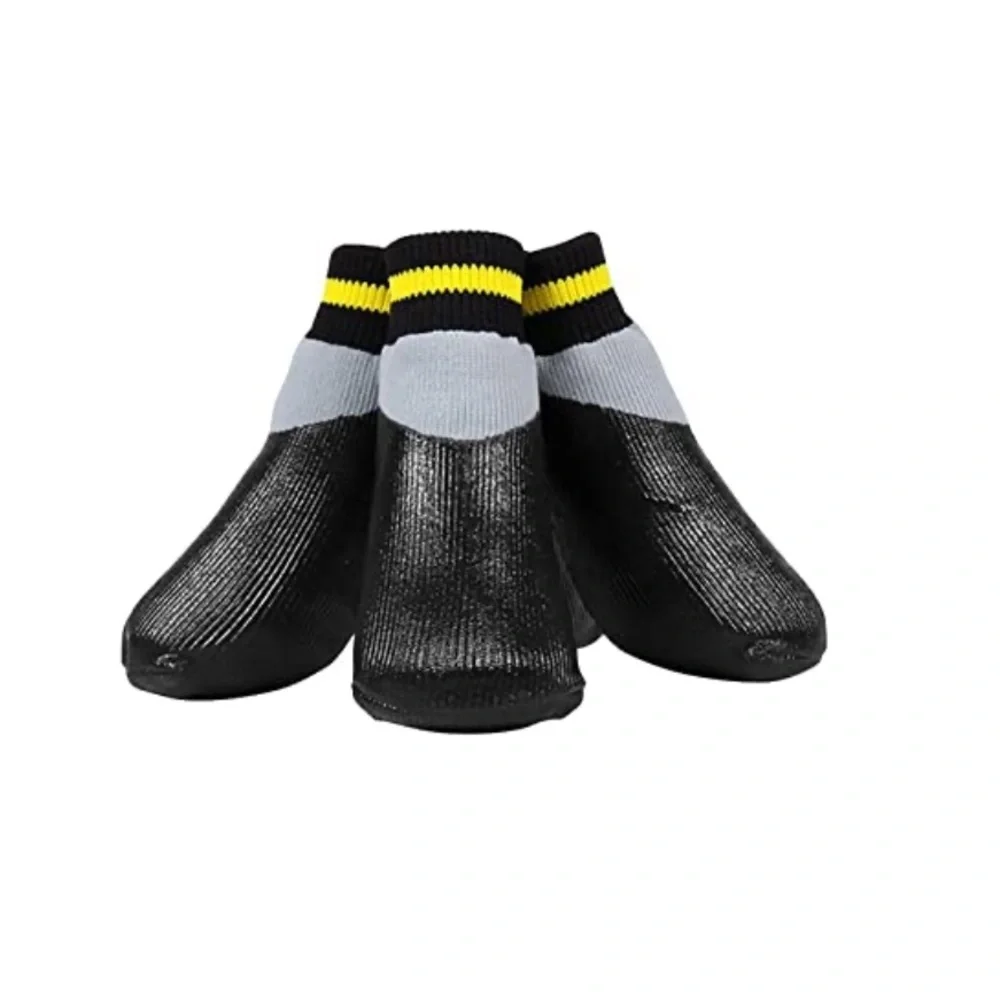 Cloak & dawggie Dog Boots 4pcs/Set Outdoor Waterproof Nonslip Socks, Large Dogs